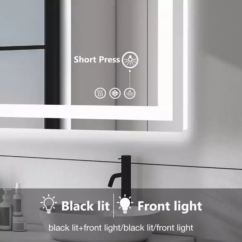 Bathroom Mirror Dual Light Source Three Lighting Modes
