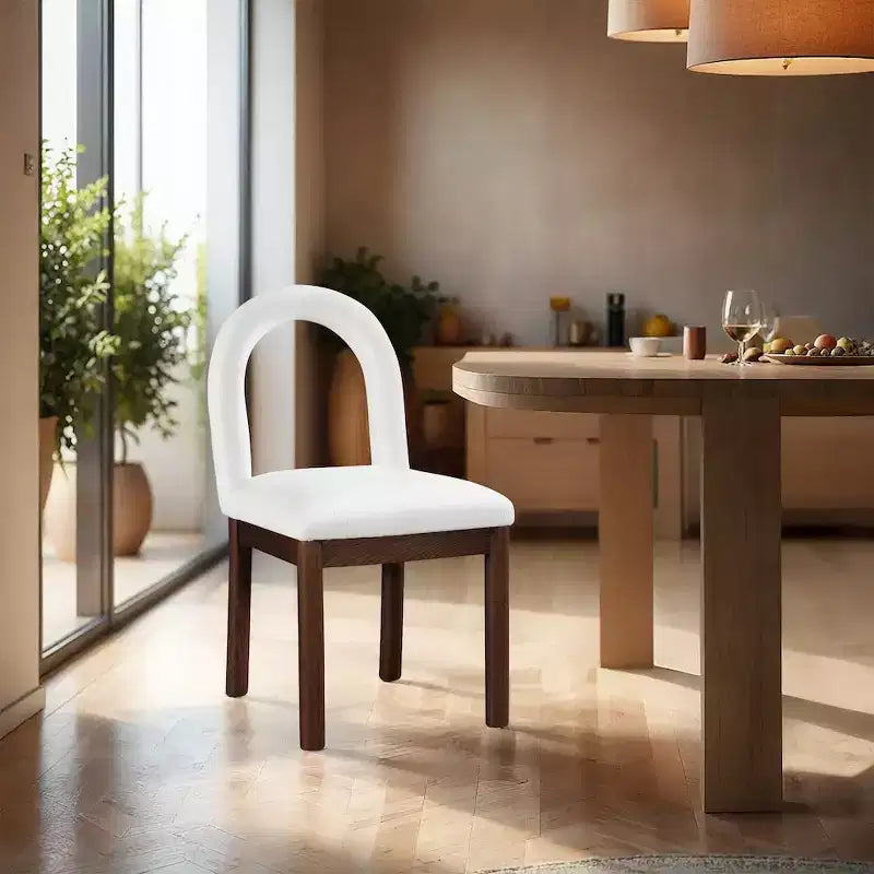 Linen Textured Fabric Dining Chair