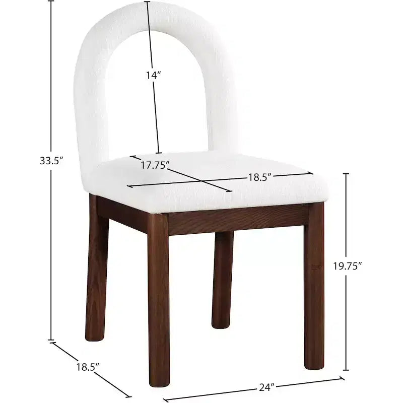 Linen Textured Fabric Dining Chair