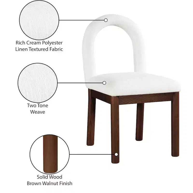 Linen Textured Fabric Dining Chair