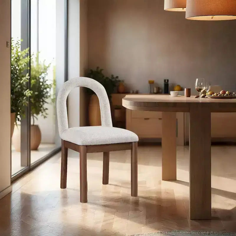 Linen Textured Fabric Dining Chair
