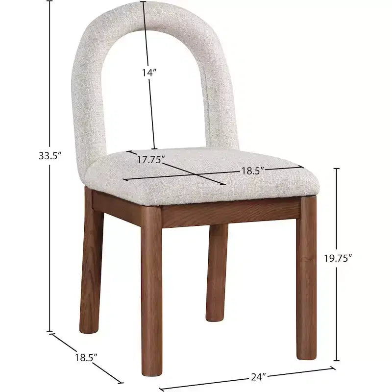 Linen Textured Fabric Dining Chair