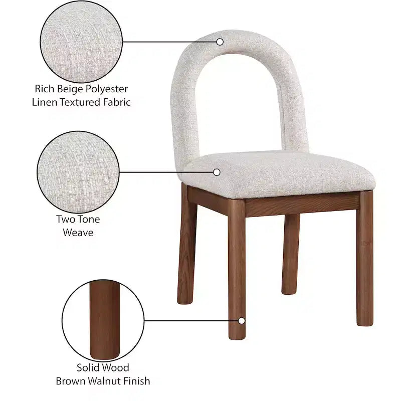 Linen Textured Fabric Dining Chair