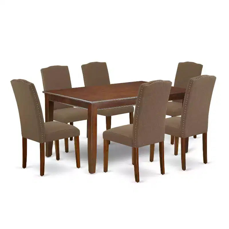 Mid-Century Dining Table with Upholstered Chairs