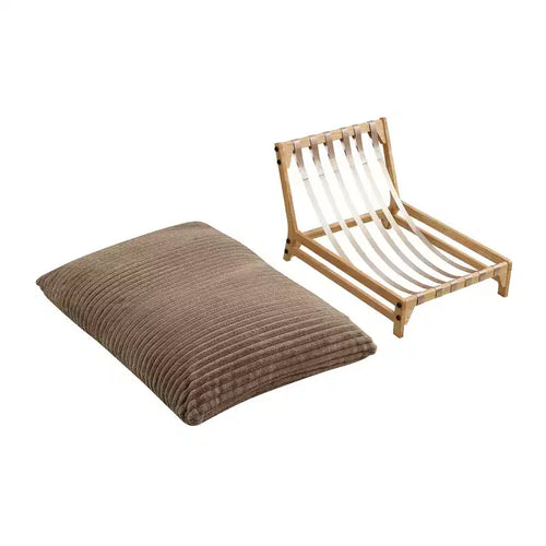 Fauteuil d'appoint 43,3 po en bois et velours côtelé