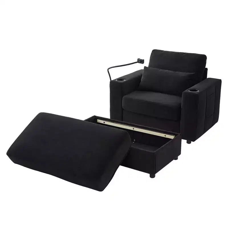 Modern Chenille Armchair Chaise Lounge