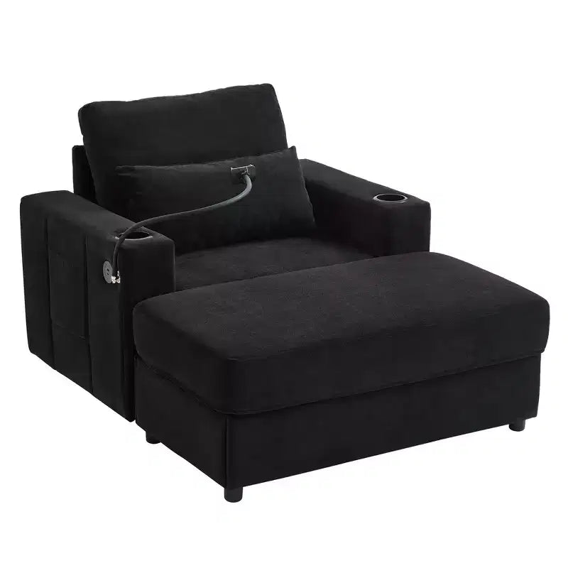 Modern Chenille Armchair Chaise Lounge