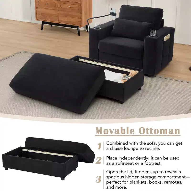 Modern Chenille Armchair Chaise Lounge
