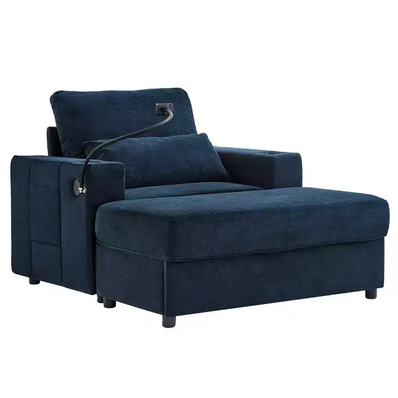 Modern Chenille Armchair Chaise Lounge
