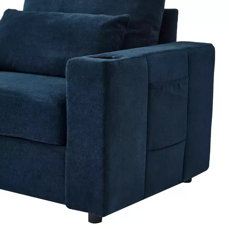 Modern Chenille Armchair Chaise Lounge