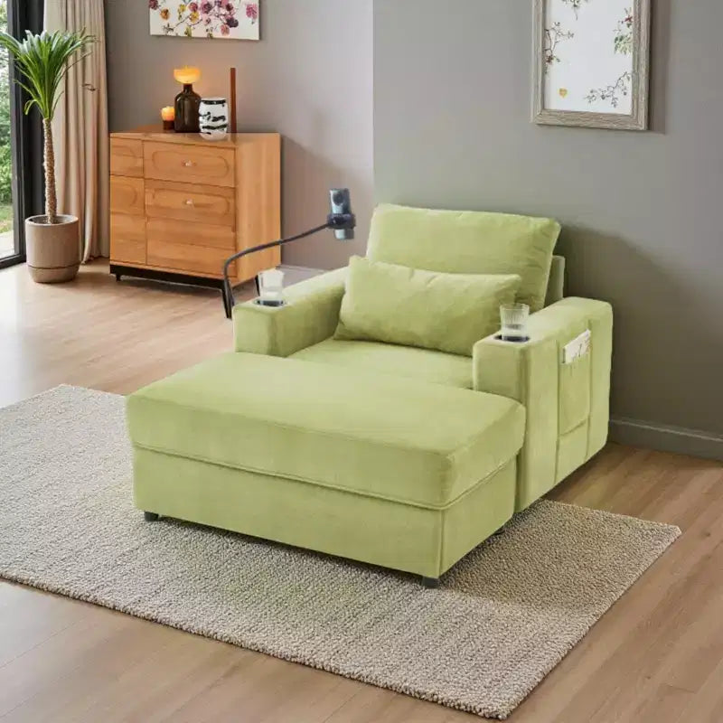 Modern Chenille Armchair Chaise Lounge