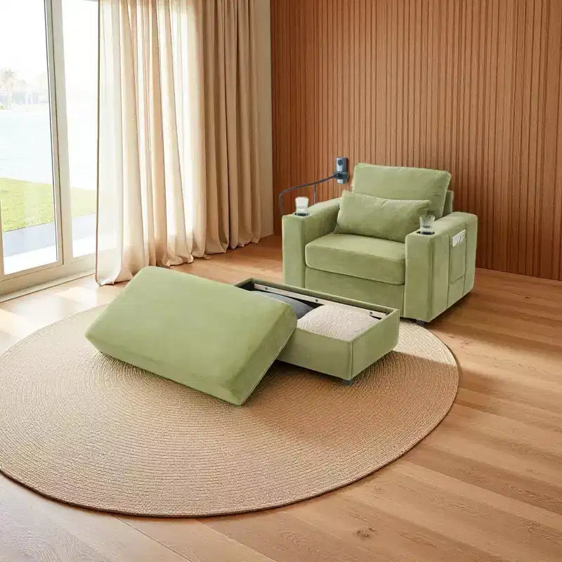 Modern Chenille Armchair Chaise Lounge
