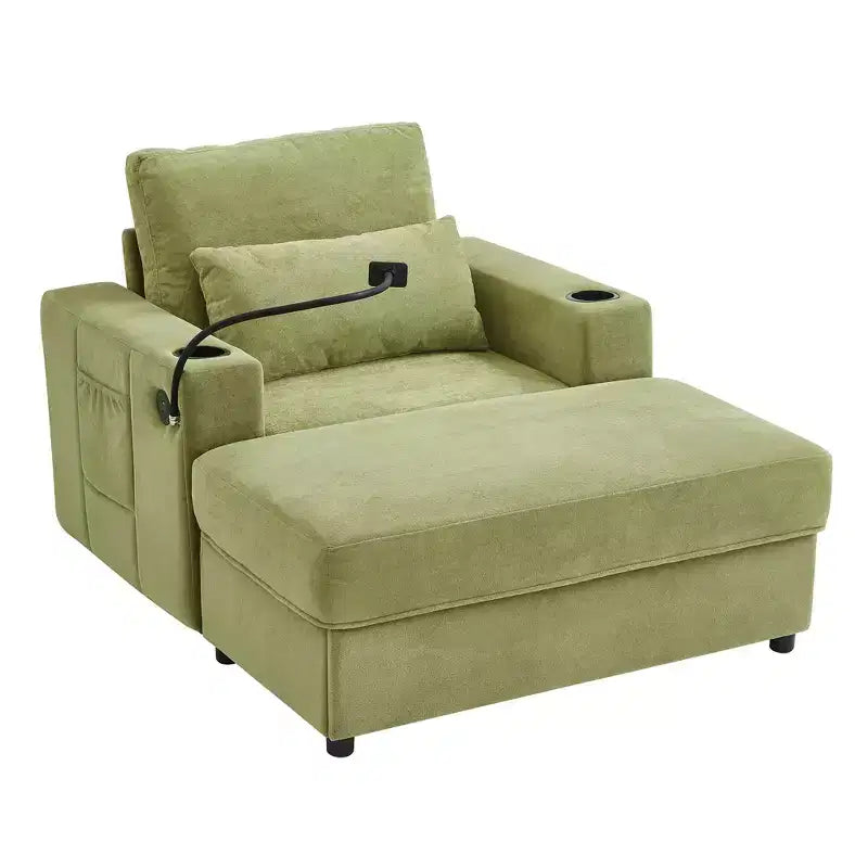 Modern Chenille Armchair Chaise Lounge