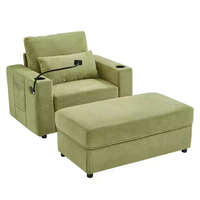 Modern Chenille Armchair Chaise Lounge