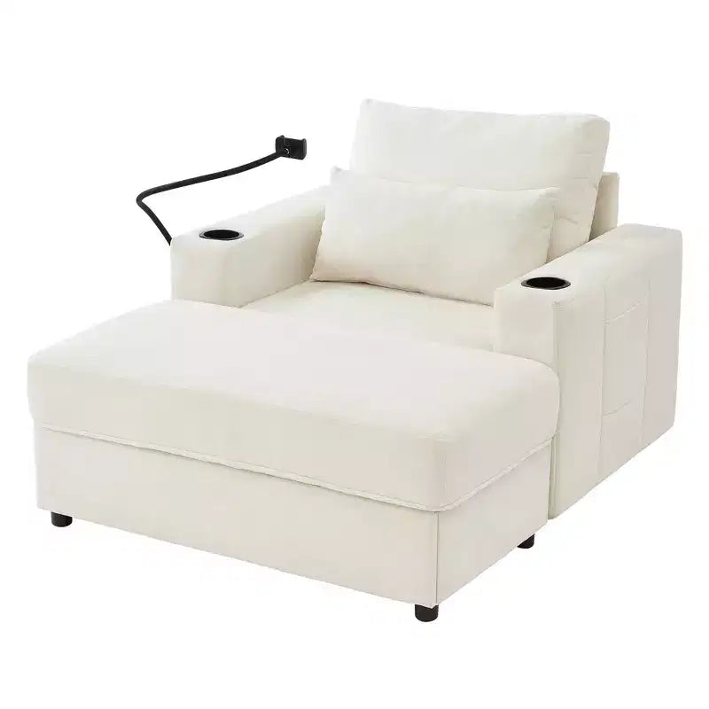 Modern Chenille Armchair Chaise Lounge
