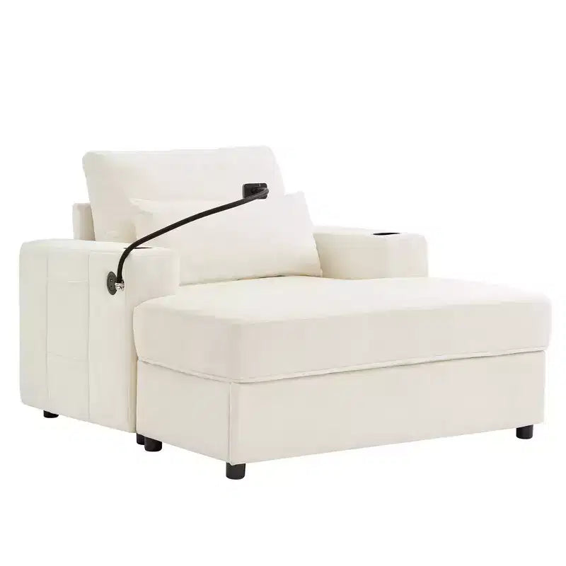 Modern Chenille Armchair Chaise Lounge