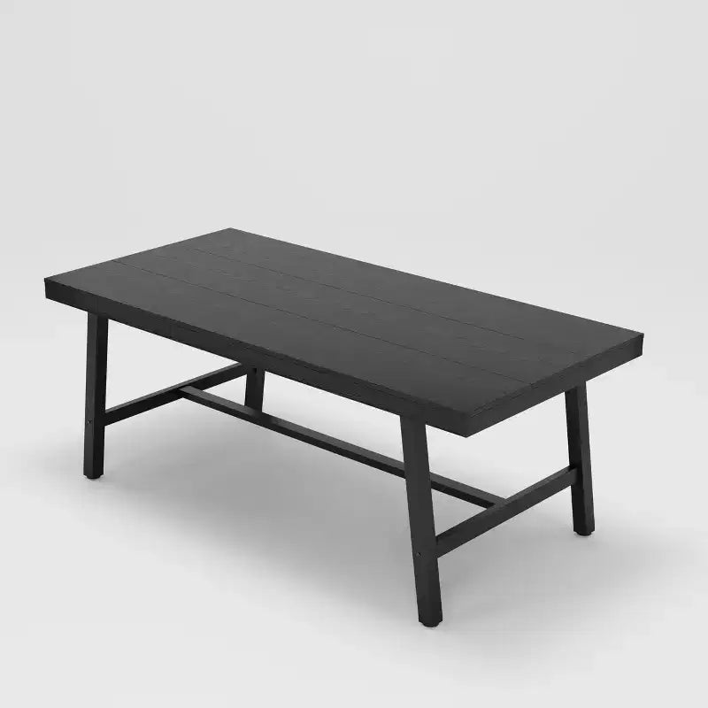 Industrial Dining Table for 6-8 People, 70.87 Long Wooden Kitchen Table with Sturdy Metal Frame & Black Finish-Seats 6 Rectangular Counter for Dinner