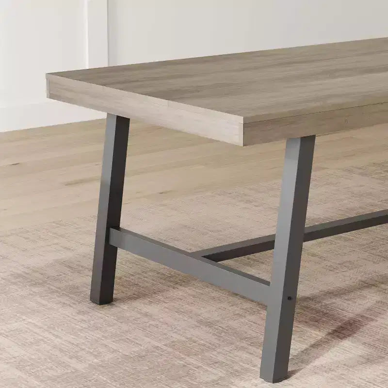Industrial Dining Table for 6-8 People, 70.87 Long Wooden Kitchen Table with Sturdy Metal Frame & Black Finish-Seats 6 Rectangular Counter for Dinner