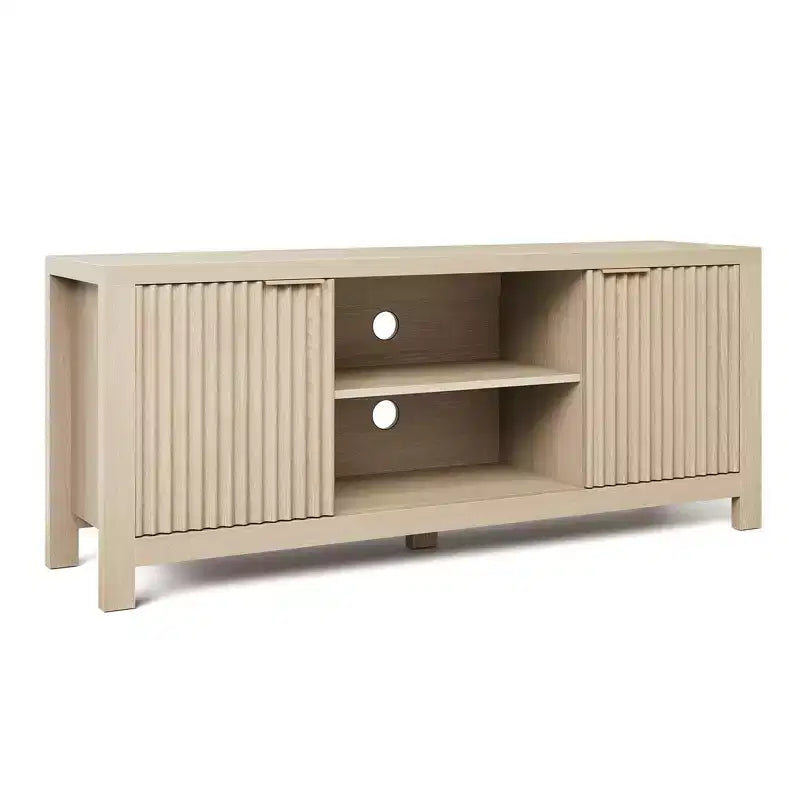 Tv Stand for 65 Inch Tv, Heavy-Duty Entertainment Center with 2 Cabinets & Open Shelves, Media TV Console Table, Wooden Tv & Media Console Cabinet