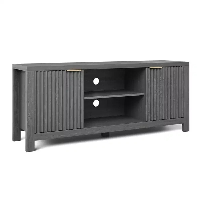 Tv Stand for 65 Inch Tv, Heavy-Duty Entertainment Center with 2 Cabinets & Open Shelves, Media TV Console Table, Wooden Tv & Media Console Cabinet