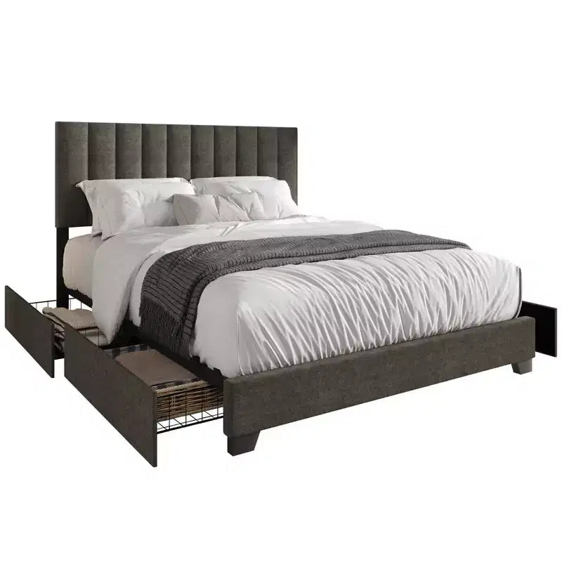 Upholstered Storage Platform Bed