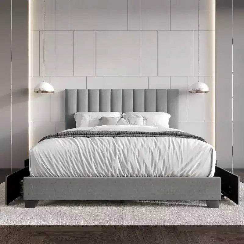 Upholstered Storage Platform Bed