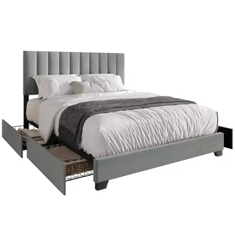 Upholstered Storage Platform Bed