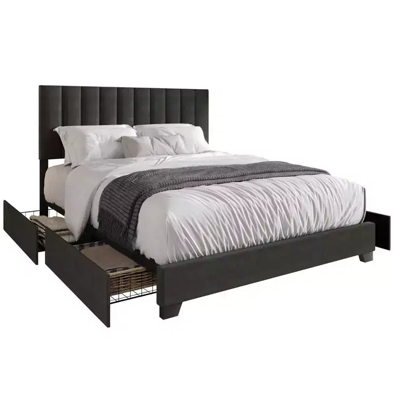 Upholstered Storage Platform Bed