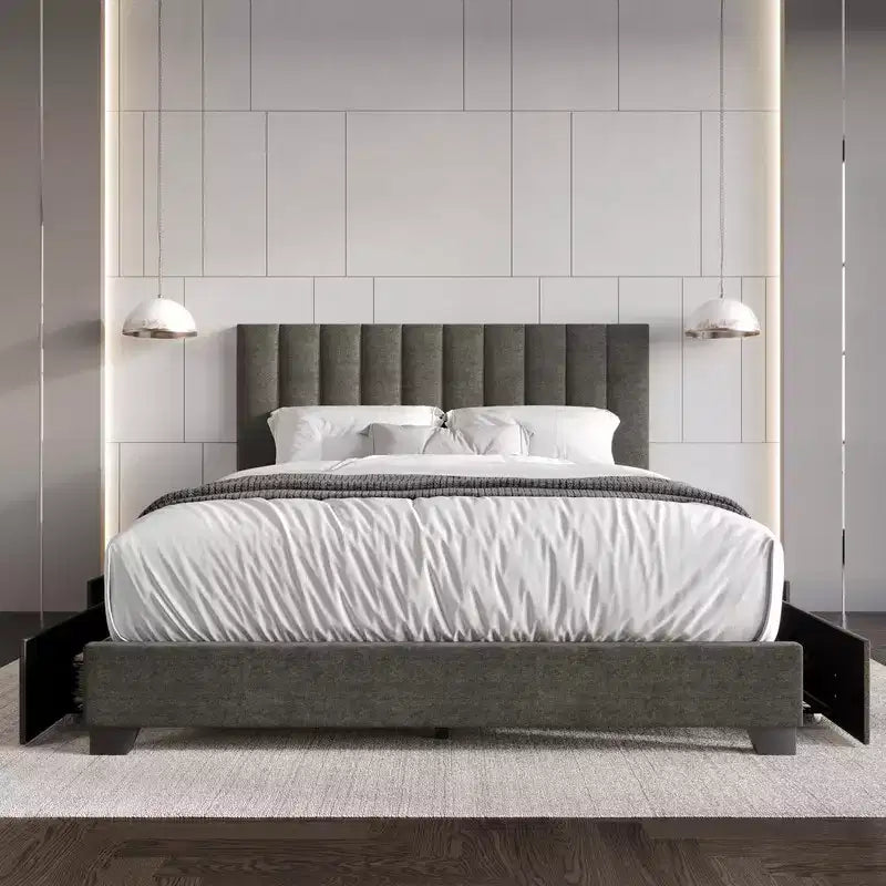 Upholstered Storage Platform Bed