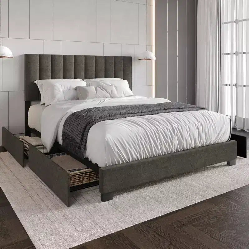 Upholstered Storage Platform Bed