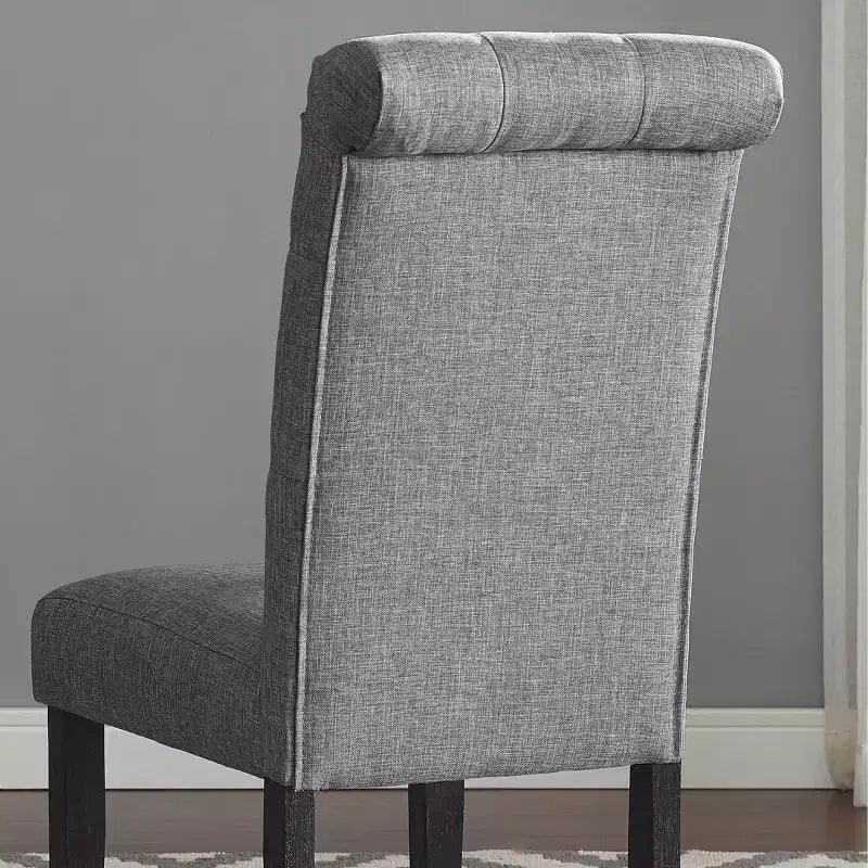 Modern Solid Wood Dining Chair with Luxury Tufted Back, Upholstered Kitchen Side Chair for Living/Dining Room