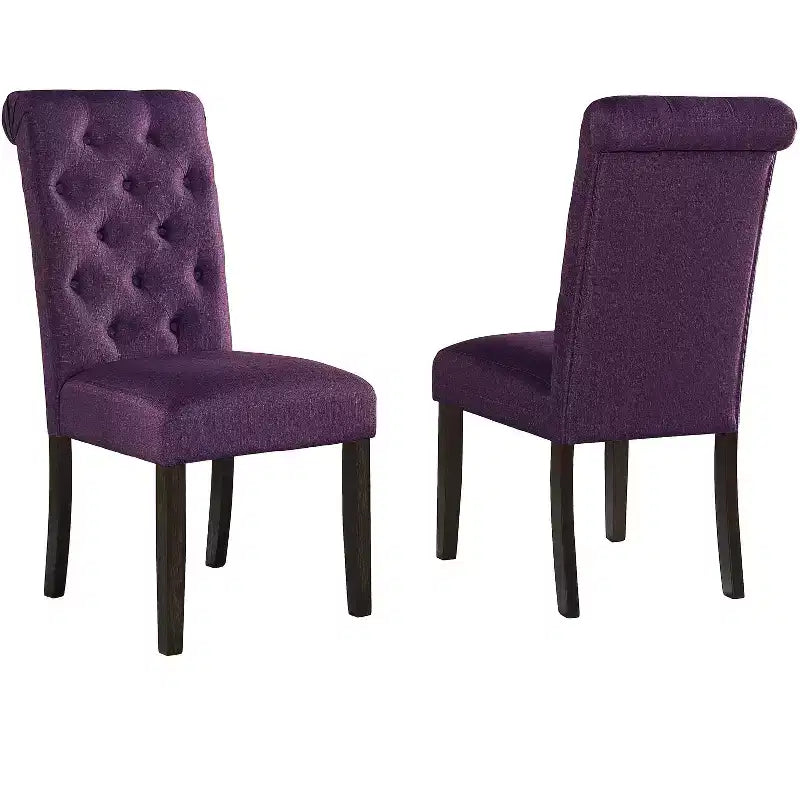 Modern Solid Wood Dining Chair with Luxury Tufted Back, Upholstered Kitchen Side Chair for Living/Dining Room