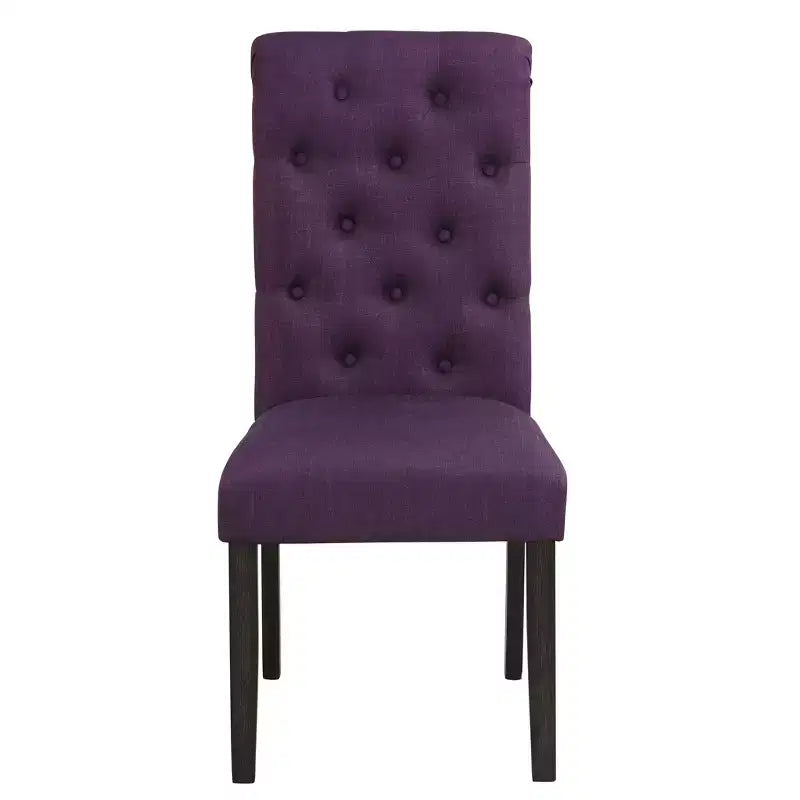 Modern Solid Wood Dining Chair with Luxury Tufted Back, Upholstered Kitchen Side Chair for Living/Dining Room