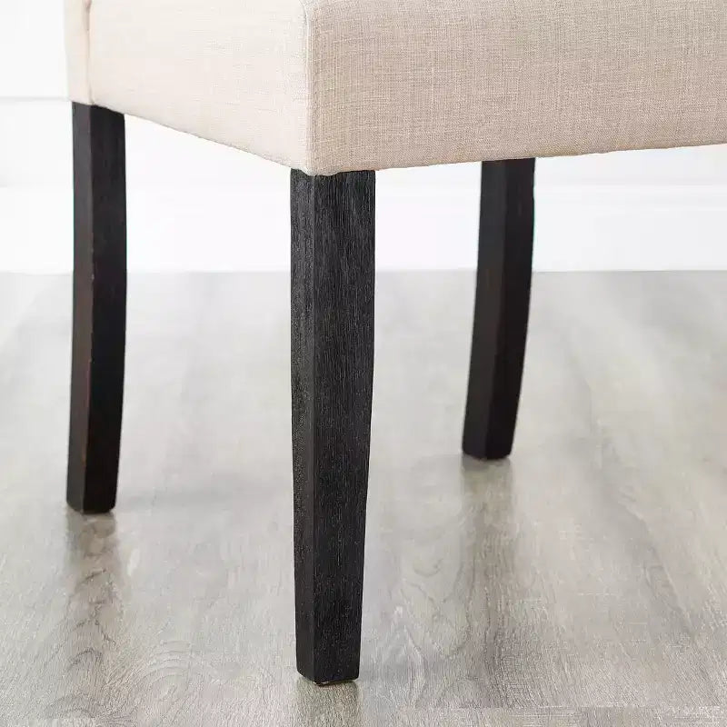 Modern Solid Wood Dining Chair with Luxury Tufted Back, Upholstered Kitchen Side Chair for Living/Dining Room