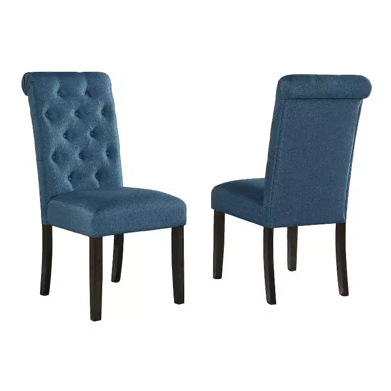 Modern Solid Wood Dining Chair with Luxury Tufted Back, Upholstered Kitchen Side Chair for Living/Dining Room