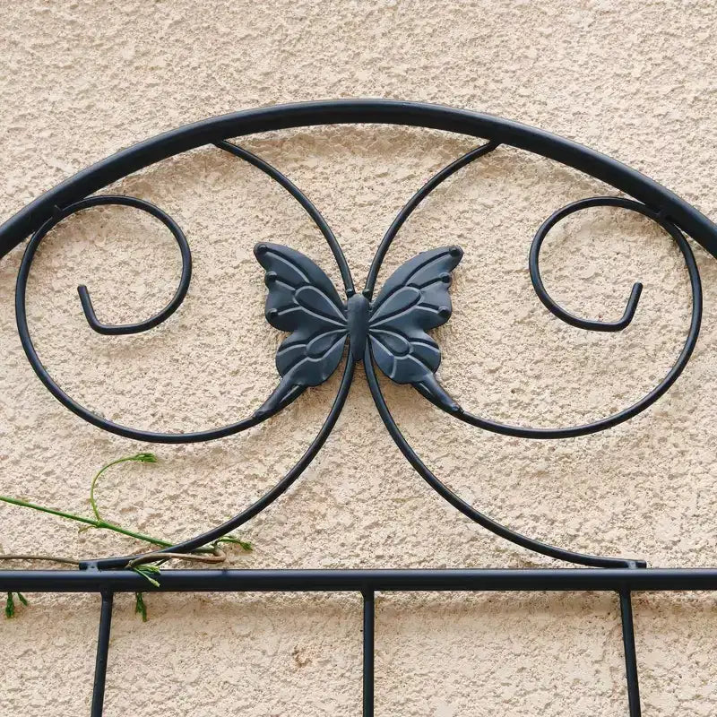 Trellis de jardin en métal 86,7 x 19,7 pouces, support de plantes grimpantes antirouille, fleur d'extérieur noire