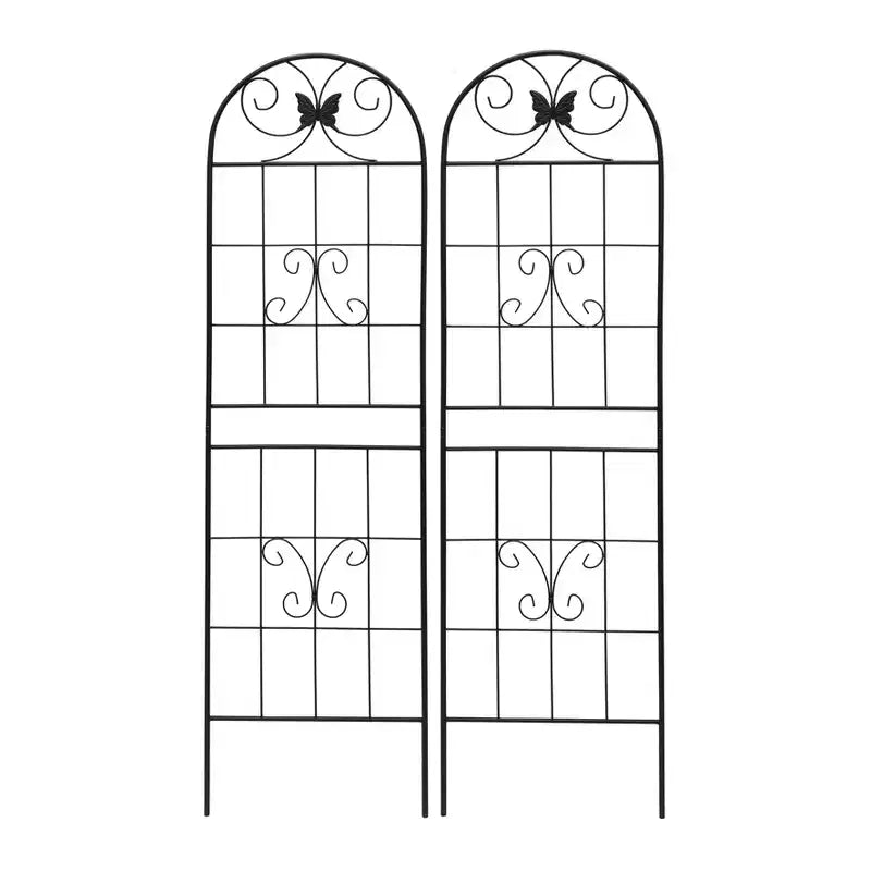 Trellis de jardin en métal 86,7 x 19,7 pouces, support de plantes grimpantes antirouille, fleur d'extérieur noire