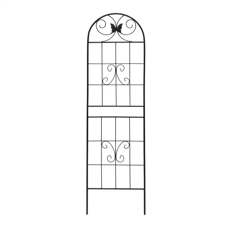 Trellis de jardin en métal 86,7 x 19,7 pouces, support de plantes grimpantes antirouille, fleur d'extérieur noire