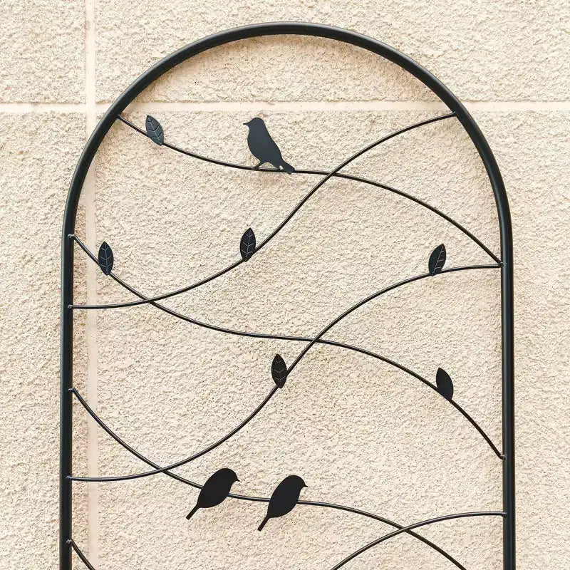 Trellis de Jardin en Métal 180 x 50 cm Anti-Rouille Support pour Plantes Grimpantes Fleurs Extérieur Noir