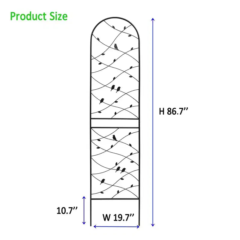 Trellis de Jardin en Métal 180 x 50 cm Anti-Rouille Support pour Plantes Grimpantes Fleurs Extérieur Noir