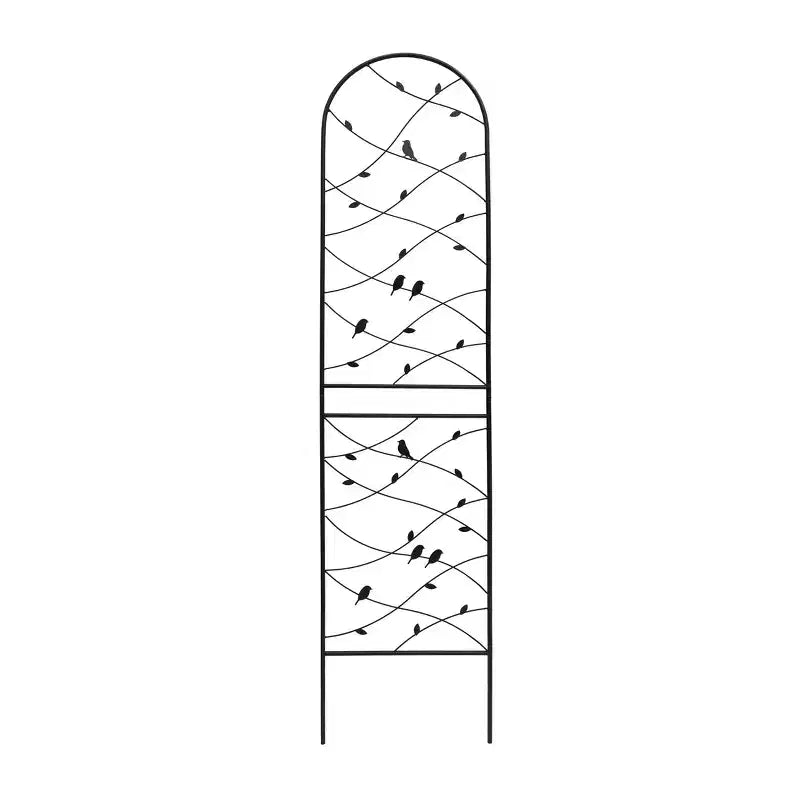 Trellis de Jardin en Métal 180 x 50 cm Anti-Rouille Support pour Plantes Grimpantes Fleurs Extérieur Noir