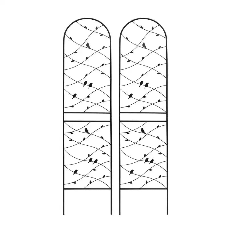 Trellis de Jardin en Métal 180 x 50 cm Anti-Rouille Support pour Plantes Grimpantes Fleurs Extérieur Noir