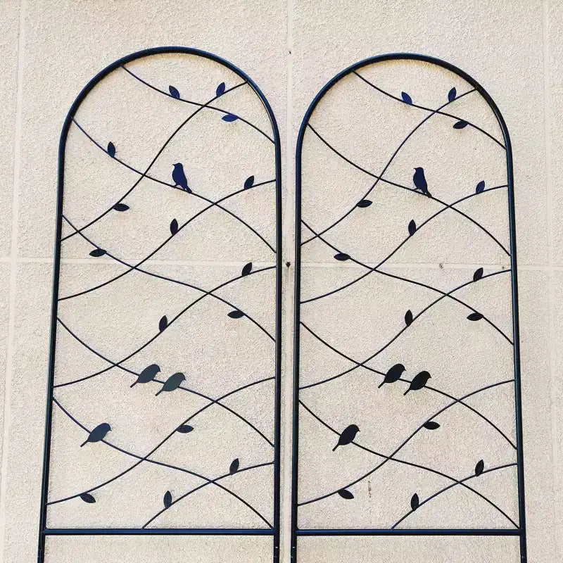 Trellis de Jardin en Métal 180 x 50 cm Anti-Rouille Support pour Plantes Grimpantes Fleurs Extérieur Noir