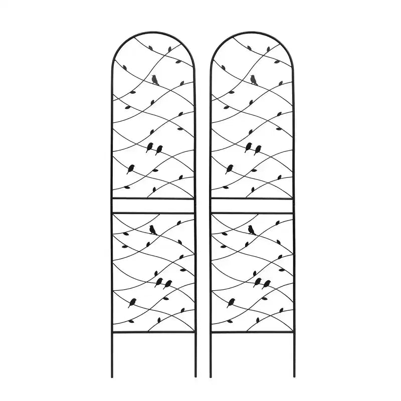 Trellis de Jardin en Métal 180 x 50 cm Anti-Rouille Support pour Plantes Grimpantes Fleurs Extérieur Noir