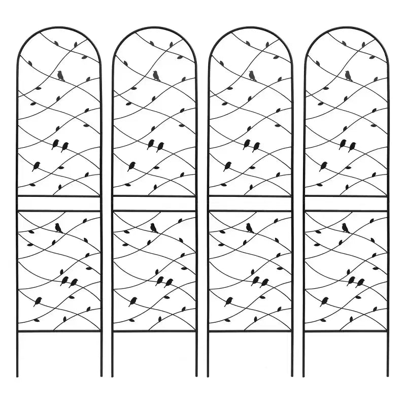 Trellis de Jardin en Métal 180 x 50 cm Anti-Rouille Support pour Plantes Grimpantes Fleurs Extérieur Noir