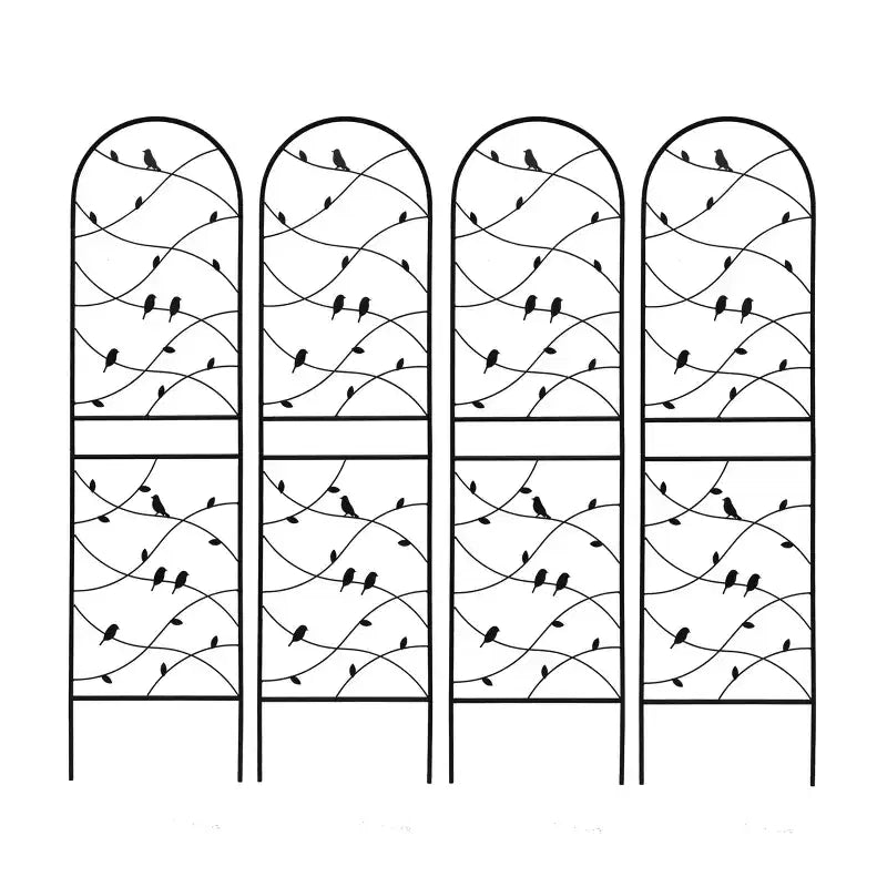 Trellis de Jardin en Métal 180 x 50 cm Anti-Rouille Support pour Plantes Grimpantes Fleurs Extérieur Noir
