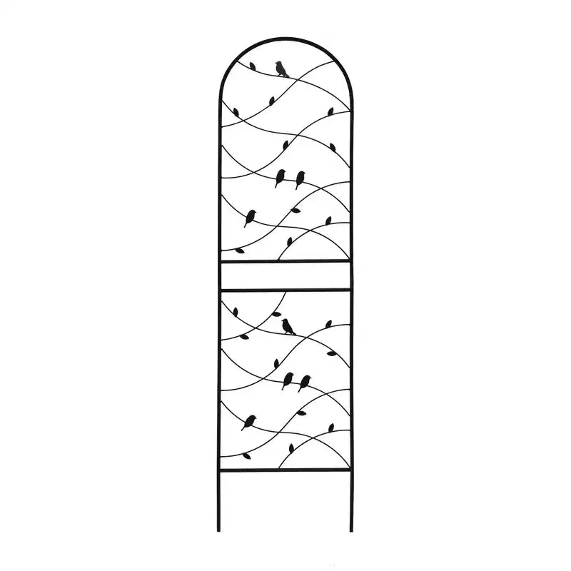 Trellis de Jardin en Métal 180 x 50 cm Anti-Rouille Support pour Plantes Grimpantes Fleurs Extérieur Noir