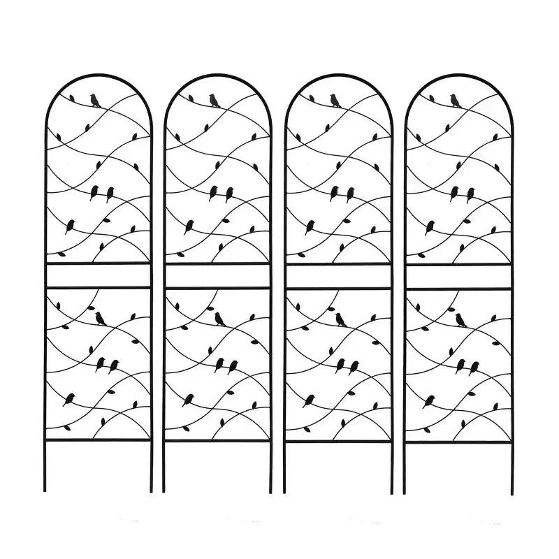 Trellis de Jardin en Métal 180 x 50 cm Anti-Rouille Support pour Plantes Grimpantes Fleurs Extérieur Noir