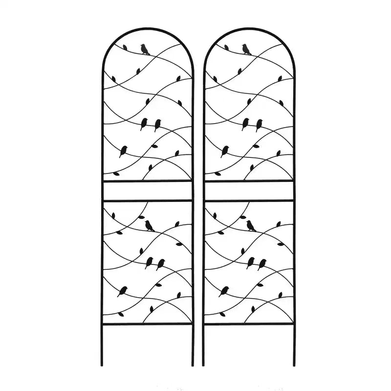 Trellis de Jardin en Métal 180 x 50 cm Anti-Rouille Support pour Plantes Grimpantes Fleurs Extérieur Noir