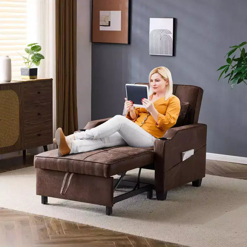 35.04 Inch Wide Single Sofa Bed